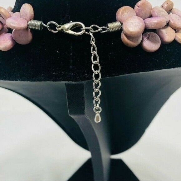 Women Layer Strand Necklace 15” 18” Retro Boho Purple Pink Gradients Two Tone - Picture 7 of 12